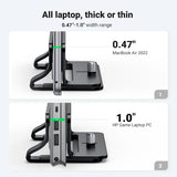 UGREEN Vertical Laptop Stand Holder for desk Adjustable, Aluminum Dock, Compatible with MacBook, Surface Book, Chromebook, up to 15.6 Inch, Black (25706) Ugreen India