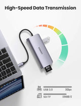 UGREEN 9-in-1 USB Type C Docking Station 4K HDMI VGA Gigabit Ethernet PD Charging 3 USB 3.0 SD Card MacBook Dell XPS (40873)