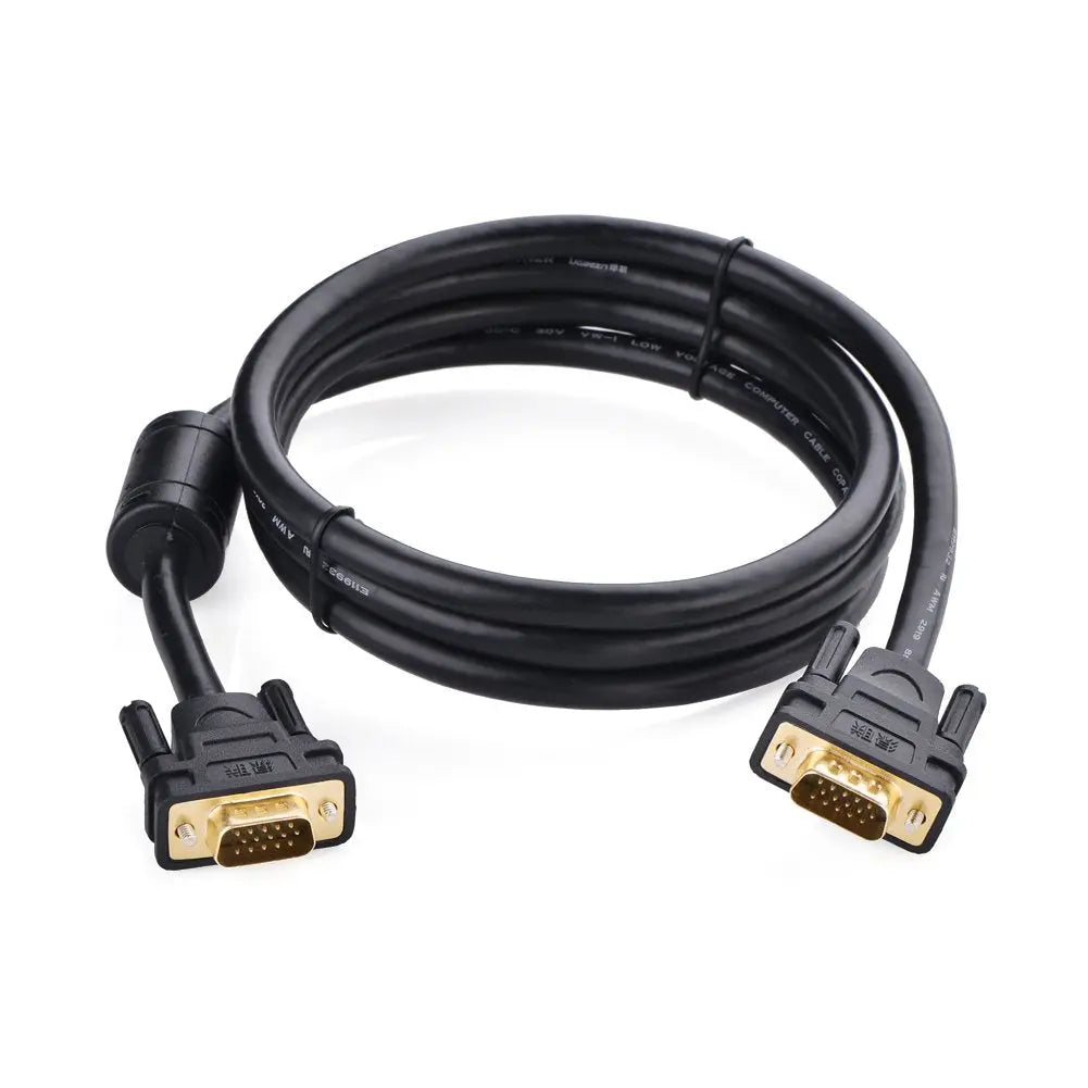 UGREEN 2M VGA Male to Male Cable SVGA HD15 Gold Plated Ferrite Cores Monitor Cable Projector HDTV Display Video 11646