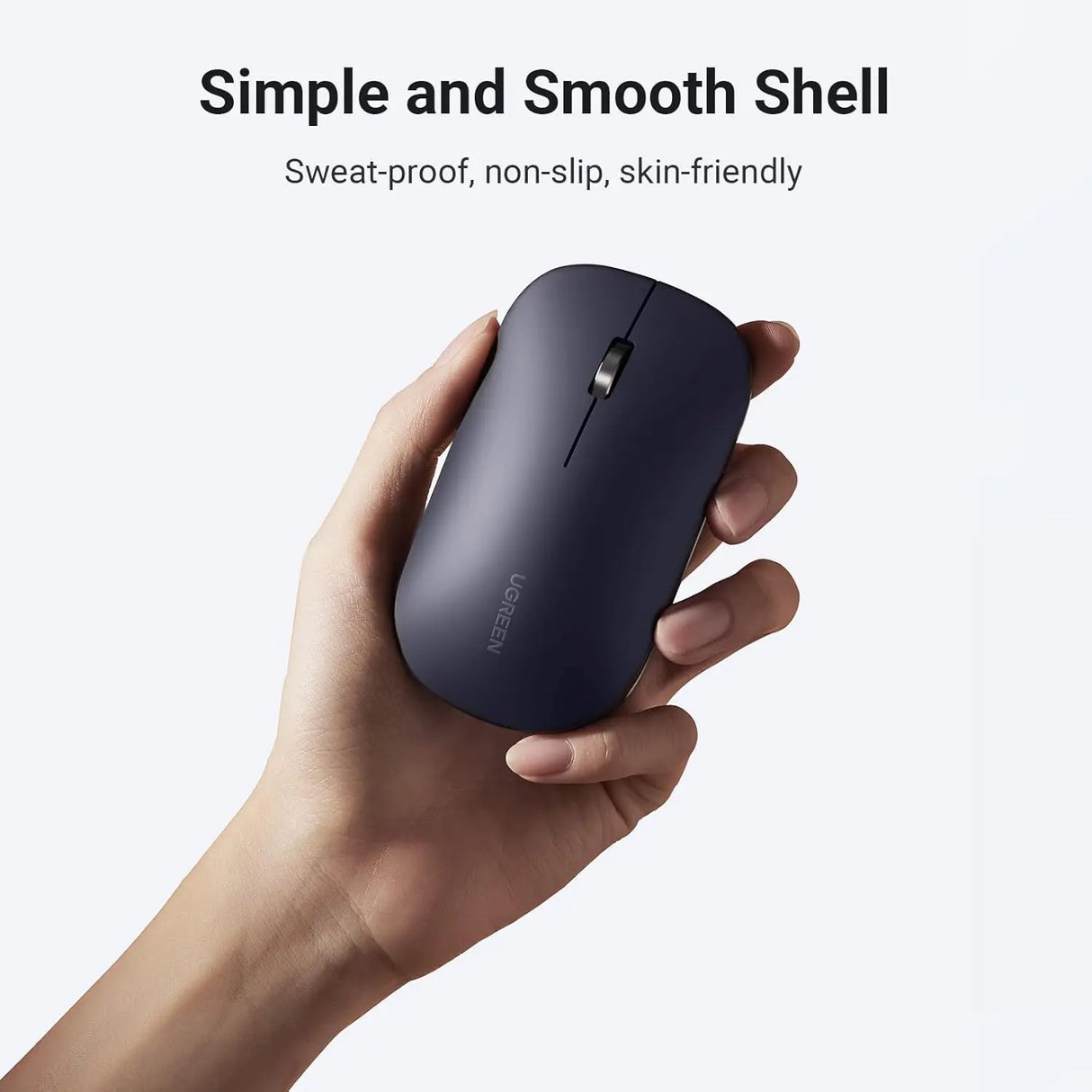UGREEN 2.4G Silent Wireless Optical Mouse USB Receiver 4000 DPI PC Laptop Computer Chromebook MacBook Black Ergonomic (90372)