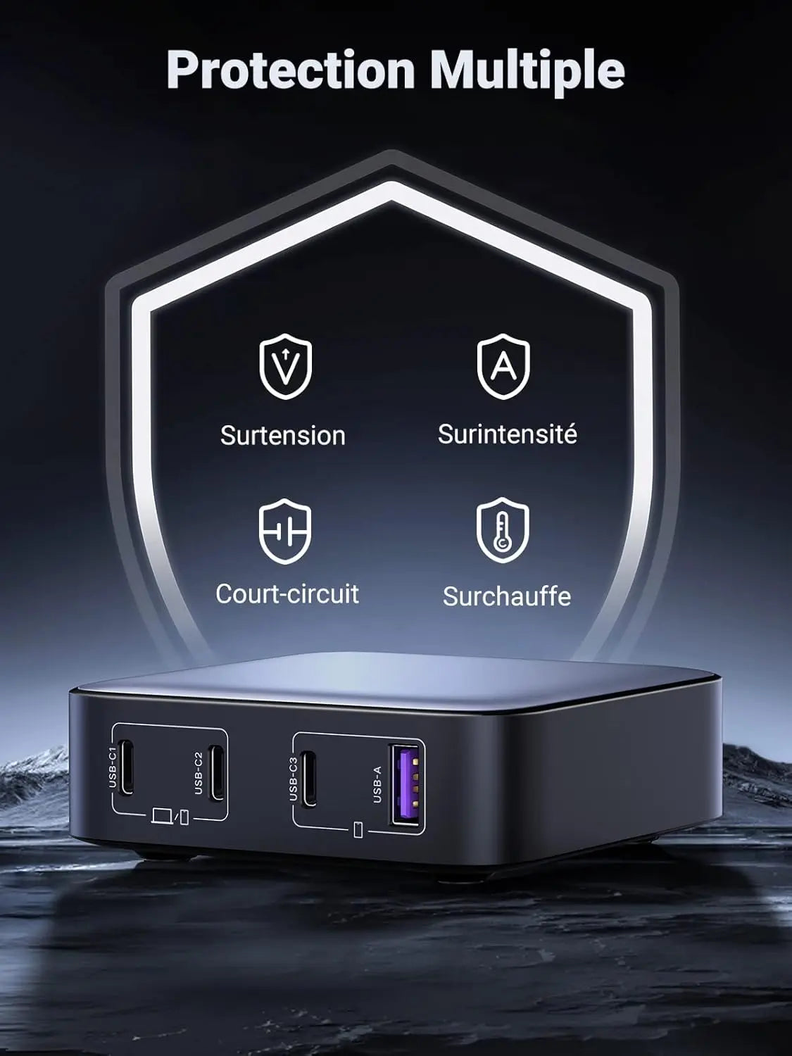 UGREEN Nexode 100W USB-C Charger 4-Port EU GaN II Fast Charger Desktop Laptop MacBook iPhone iPad Galaxy Steam Deck 90928