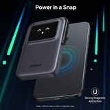 UGREEN 5000mAh Uno Magsafe Power Bank Magnetic 20W Fast Charging with Foldable Stand Emoji TFT Display Power bank for iPhone 16 Pro Max/15 Plus/14/13/12 Series, Black (35605B) Ugreen