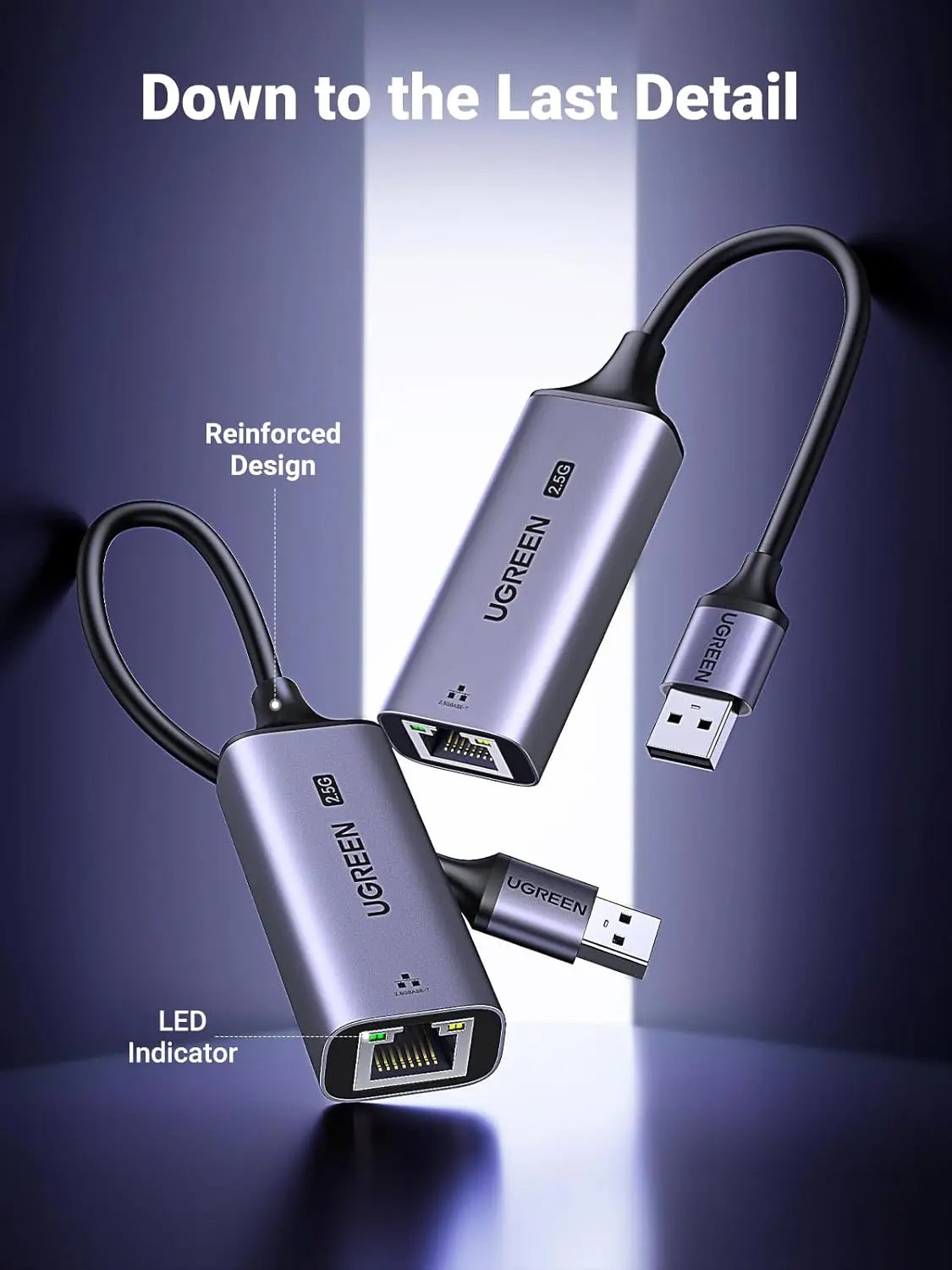 UGREEN USB 3.0 to Ethernet Adapter 2.5Gb, Aluminum, LAN Ethernet Dongle for Laptop, Compatible for MacBook Air/Pro, XPS, Windows, macOS (25051) Ugreen India