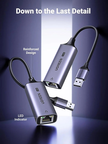 UGREEN USB 3.0 to Ethernet Adapter 2.5Gb, Aluminum, LAN Ethernet Dongle for Laptop, Compatible for MacBook Air/Pro, XPS, Windows, macOS (25051) Ugreen India