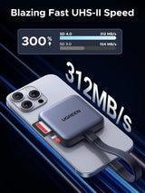 UGREEN Magnetic USB C SD 4.0 Card Reader, Portable Micro SD Card Reader Memory Card Reader Adapter for iPhone 16/15 MacBook Compatible 312MB/s SD/TF/Micro SD Ugreen