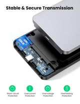 UGREEN 2.5 Inch SATA External Hard Drive Enclosure USB 3.1 Gen 2 UASP Aluminum Tool-Free WD Seagate Samsung PS4 Xbox (70498)