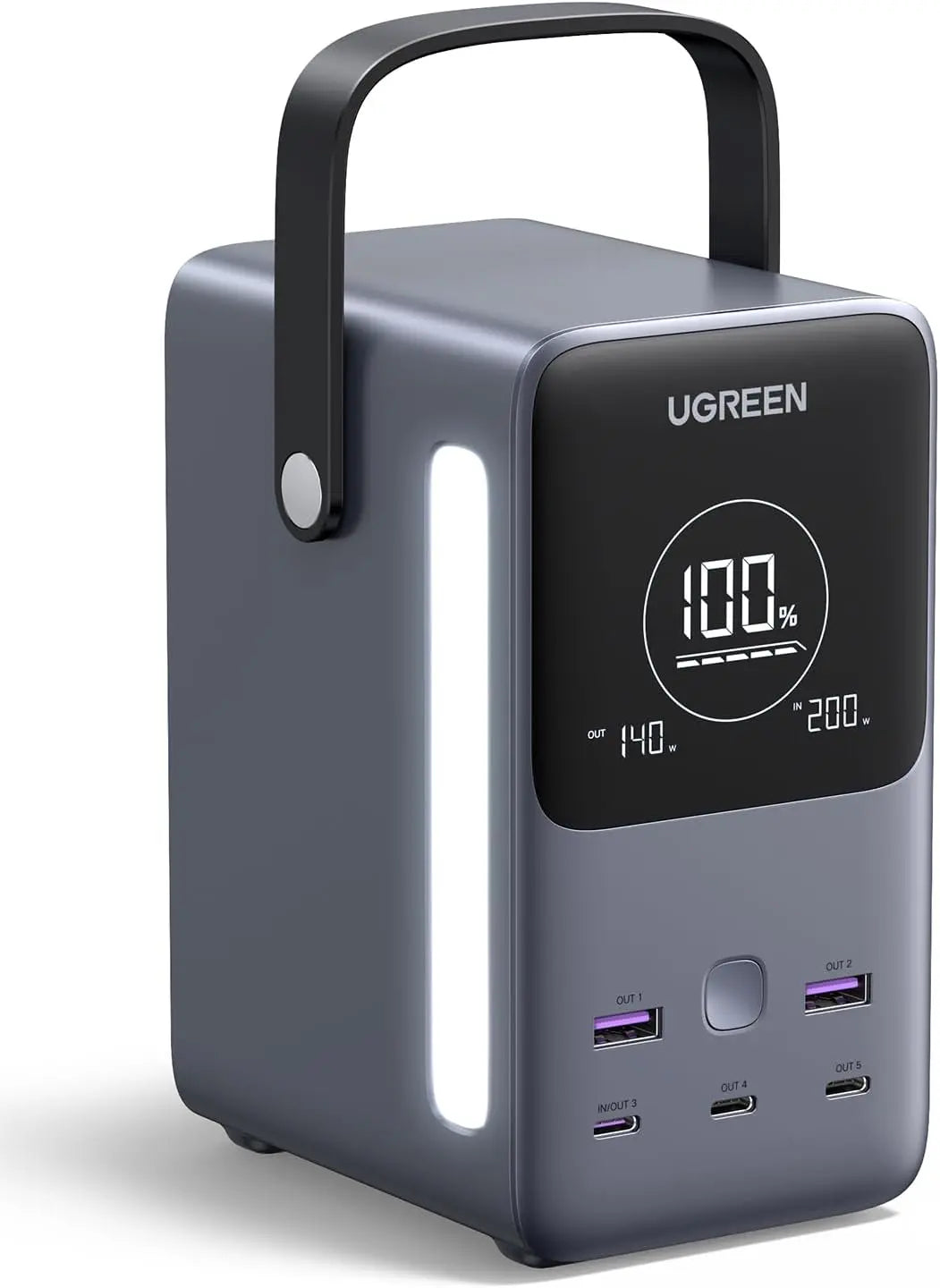 UGREEN 300W 48,000mAh পোর্টেবল চার্জার পাওয়ার ব্যাংক স্মার্ট ডিজিটাল ডিসপ্লে, লাইটিং এবং SOS মোড সহ, 153Wh 5 পোর্ট USB C ব্যাটারি প্যাক আউটডোর ক্যাম্পিং এবং ল্যাপটপের জন্য হোম ব্যাকআপ এবং আরও অনেক কিছু (25286)