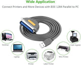 UGREEN 2M USB 2.0 to IEEE1284 CN36 Male Parallel Printer Adapter Cable USB to Parallel Converter Inkjet Laser Printer Gray 20225