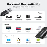 UGREEN USB 2.0 External Stereo Sound Card Adapter 3.5mm Headphone Microphone Jack Windows Mac Linux PC Laptop PS4 (30724)