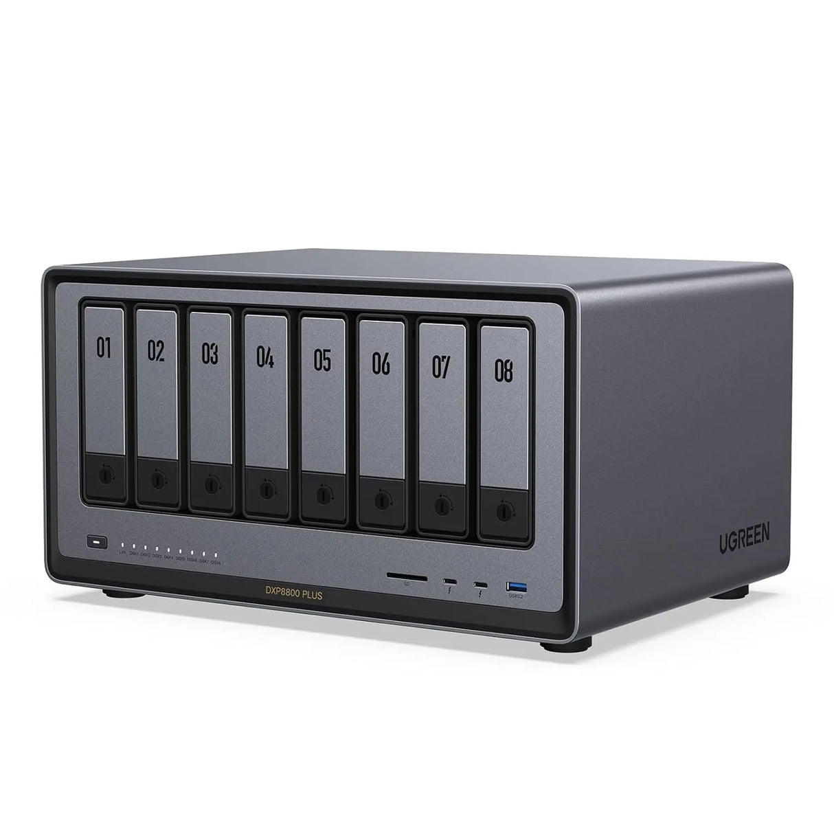 UGREEN NASync DXP8800 Plus 8-Bay Desktop ,Diskless, Intel i5 1235u 10-Core CPU, 2 * 10GbE, 128GB SSD, 8x SATA, 2x M.2 NVMe Slots, 10GbE, 8K HDMI, Thunderbolt 4 (35126) Ugreen