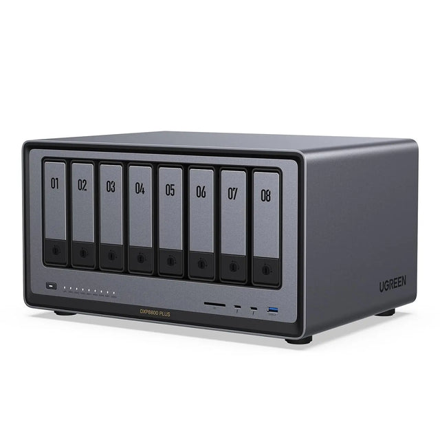 UGREEN NASync DXP8800 Plus 8-Bay Desktop ,Diskless, Intel i5 1235u 10-Core CPU, 2 * 10GbE, 128GB SSD, 8x SATA, 2x M.2 NVMe Slots, 10GbE, 8K HDMI, Thunderbolt 4 (35126) Ugreen