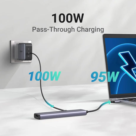 UGREEN Revodok USB C Hub HDMI 4K with PD Charge 100W Powered 5 in 1 USB C to USB 3.0 Adapter Compatible with iPhone 15 Plus Max MacBook Pro Air XPS Surface Pro 9GB iPad Pro Air Galaxy Tab S9 (15495) - Ugreen India