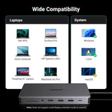 UGREEN 13 इन 1 USB C 4K ट्रिपल डिस्प्ले मल्टीफंक्शनल एडाप्टर डुअल HDMI, DP, 4 Usb A पोर्ट, Usb C पोर्ट, 100W PD, 1Gbps ईथरनेट, SD/TF कार्ड रीडर, Dell XPS ThinkPad और अधिक के लिए ऑडियो। (15978)