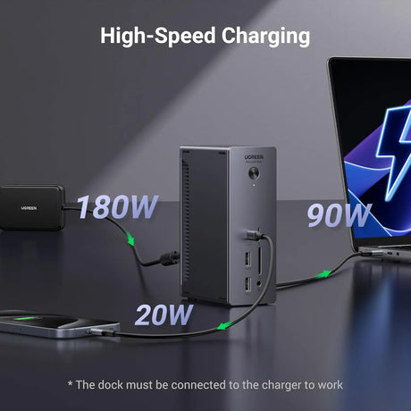 UGREEN Revodok Max 213 Thunderbolt 4 Dock, 13-in-1 40Gbps Docking Station with Dual 4K@60Hz or Single 8K Display, 90W Charging for Laptop, 2.5GbE, SD/TF 4.0 for MacBook Windows PC Laptops and More (25054) - Ugreen India
