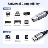 UGREEN US370 1m USB-C to USB-B 2.0 Printer Cable – 480Mbps, Braided (80805)