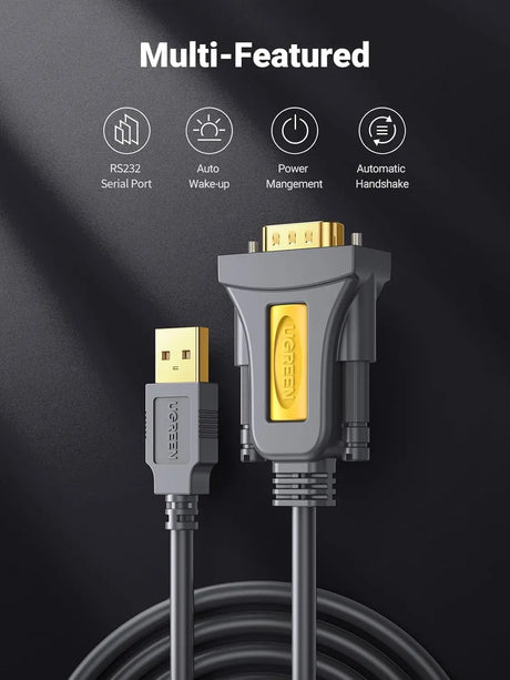 Ugreen 3M/10Ft USB to RS232 DB9 Serial Male to Male Converter Adapter Cable with FTDI Chipset Gold Plated Driverless for Win8.1 8 Compatible with 8 7 Vista XP 2000 and Mac OS X 10.6 and Above (20223) Ugreen India