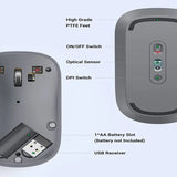 UGREEN 2.4G Silent Wireless Optical Mouse USB Receiver 4000 DPI PC Laptop Computer Chromebook MacBook Grey Ergonomic (90373)