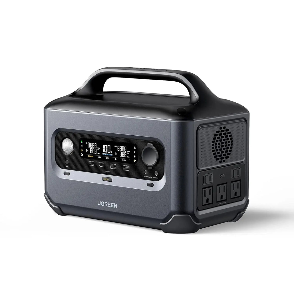 Ugreen PowerRoam 600W Portable Power Station, 680Wh Solar Generator, 1.5H Fast Charging, LiFePO4 Battery, 600W AC Outlets, Generator for Home Emergency Backup/Outdoor Camping/RVs (Solar Panel Optional) 15050 - Ugreen India