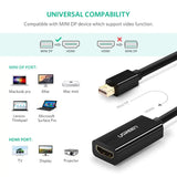 UGREEN Mini DisplayPort Male to Hdmi Female Adapter Thunderbolt 2.0 to Hdmi Adapter Suitable for Apple MacBook Pro MacBook Air, Microsoft Surface Pro 4 Pro 3, Google Chromebook ,Black (10461) Ugreen India