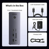UGREEN Revodok Max 213 Thunderbolt 4 Dock, 13-in-1 40Gbps Docking Station with Dual 4K@60Hz or Single 8K Display, 90W Charging for Laptop, 2.5GbE, SD/TF 4.0 for MacBook Windows PC Laptops and More (25054) - Ugreen India