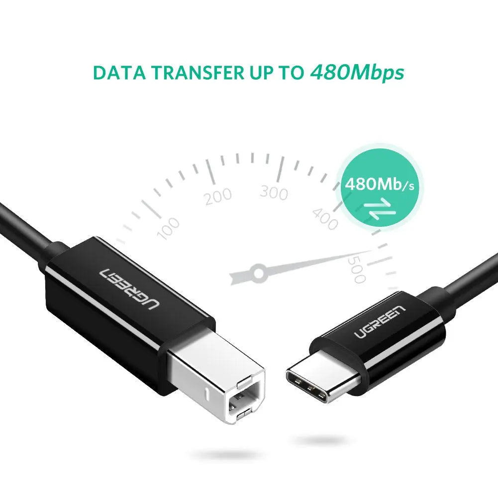 UGREEN USB C to USB Type B 2.0 Printer Scanner Cable 2M MacBook Pro HP Canon Brother Epson Dell Samsung Printer (50446)