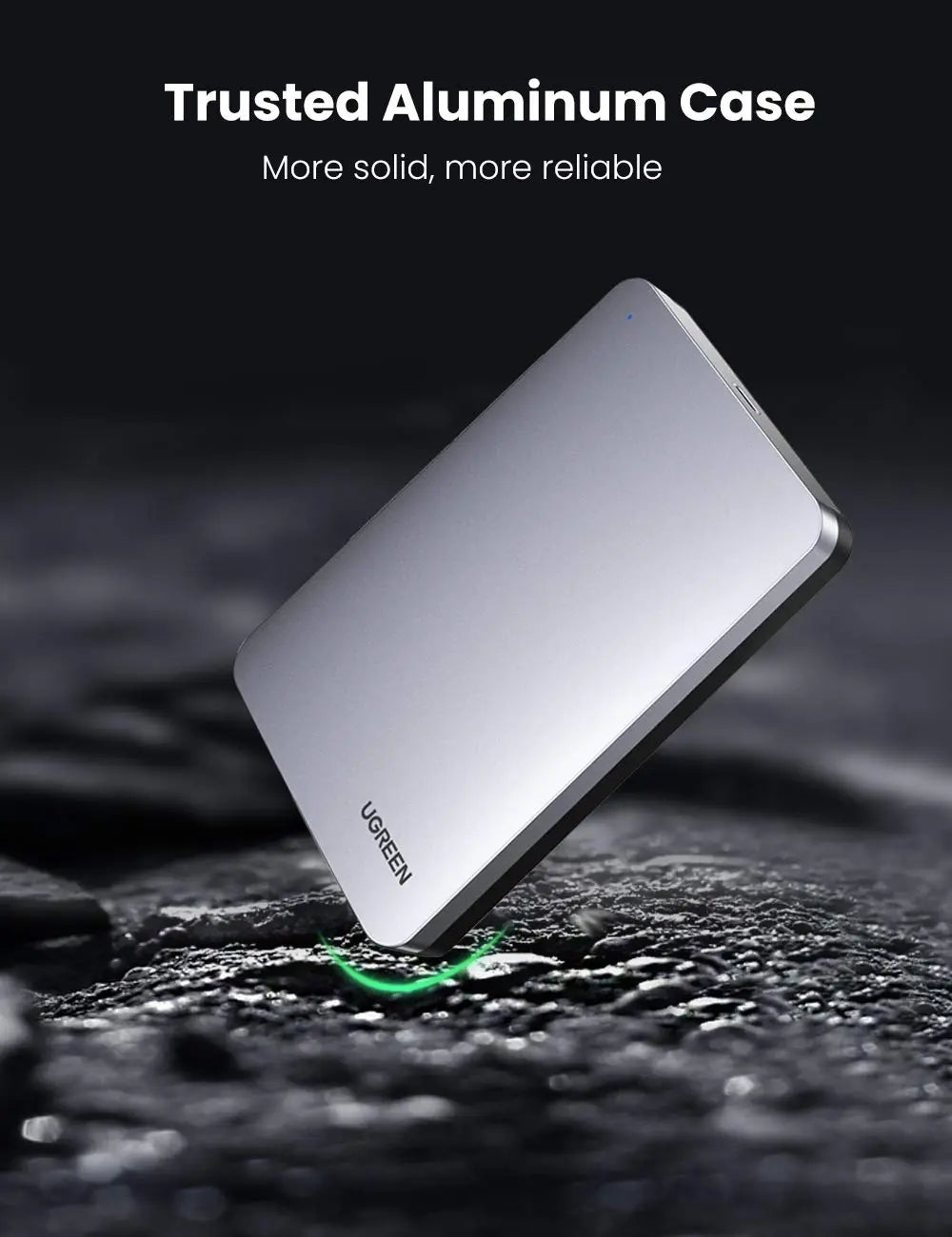 UGREEN 2.5 Inch SATA External Hard Drive Enclosure USB 3.1 Gen 2 UASP Aluminum Tool-Free WD Seagate Samsung PS4 Xbox (70498)