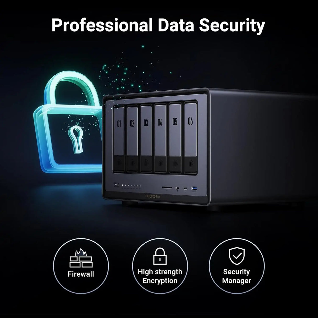 UGREEN NASync DXP6800 Pro 6-Bay Desktop NAS, Intel i5 1235u 10-Core CPU, 8GB DDR5 RAM, 128G SSD, 2 * 10GbE, 2 * M.2 NVMe Slots, 8K HDMI, 2 * TBT4, Network Attached Storage, Diskless (25897) Ugreen