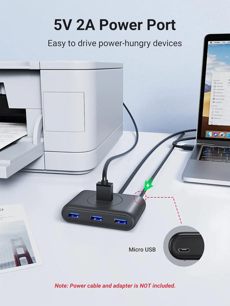 Ugreen 4-Port Usb 3.0 Hub Super Speed For Your Macbook Macbook Air, Mac Mini And Microsoft Surface, Ultrabooks 30 Inch Cable Usb Hub (20291) - Ugreen India