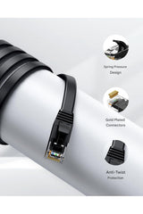 UGREEN 8M Cat 6 U/UTP Lan Flat Cable, Black (50177)