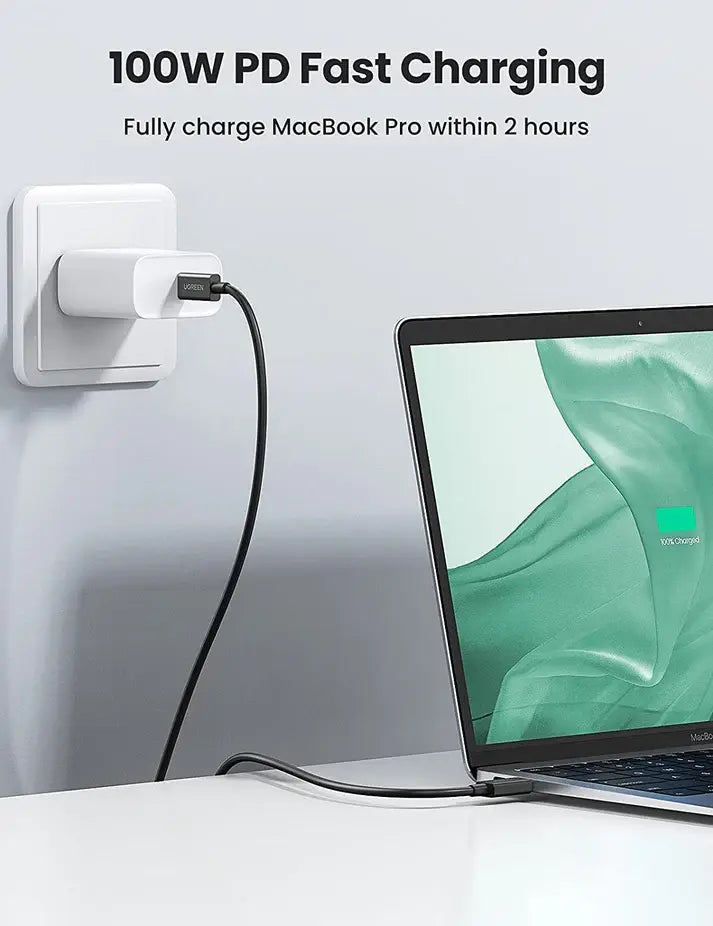 UGREEN 0.8M/2.6FT 100W Thunderbolt 4 USB-C to USB-C Cable Fast Charging, 8K Video, Black (30389) Ugreen