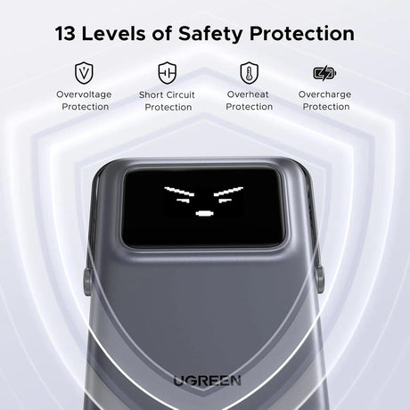 UGREEN 5000mAh Uno Magsafe Power Bank Magnetic 20W Fast Charging with Foldable Stand Emoji TFT Display Power bank for iPhone 16 Pro Max/15 Plus/14/13/12 Series, Black (35605B) Ugreen