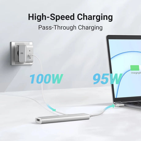 UGREEN Revodok 5-in-1 USB C Multiport Adapter with 100W PD, 4K HDMI, 3x 5Gbps USB-A Ports, Aluminum USB C to HDMI Adapter for M2/M3 MacBook Air, iPhone 15 Series, iPad, Galaxy, XPS, White (35580) - Ugreen India