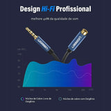UGREEN 1M 3.5mm Male to Female Audio Extension Cable Aluminum Case Braided Microphone Support Headphone Jack 40673