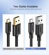 UGREEN 2M USB-A to Micro USB Cable USB 2.0 Data Sync Charging Cord Nickel Plated Android PS4 Controller Camera 60138