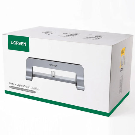 UGREEN Vertical Laptop Stand Holder for Desk Adjustable, Aluminum Dock, Compatible with MacBook, Surface Book, Chromebook, up to 15.6 Inch, Grey (20471) - Ugreen India