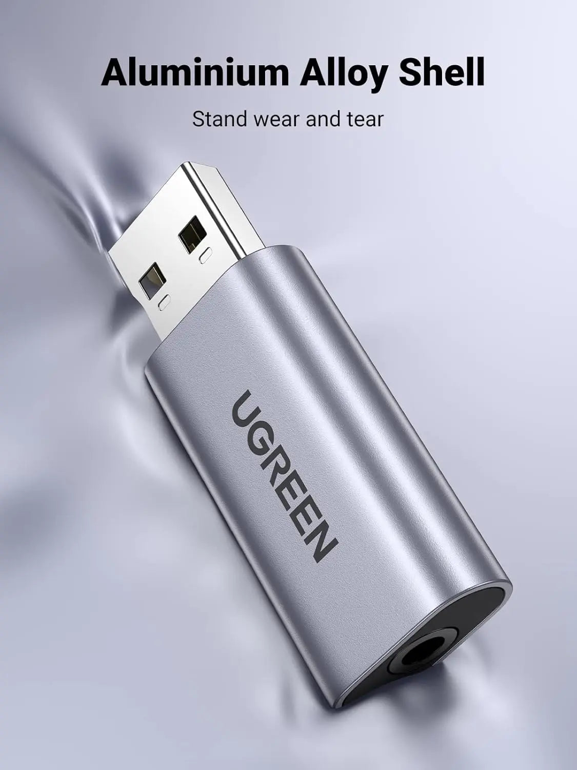 UGREEN 2-in-1 USB External Sound Card Audio Adapter USB to 3.5mm Headphone Mic Jack Converter PC Laptop PS5 PS4 Mac (80864)