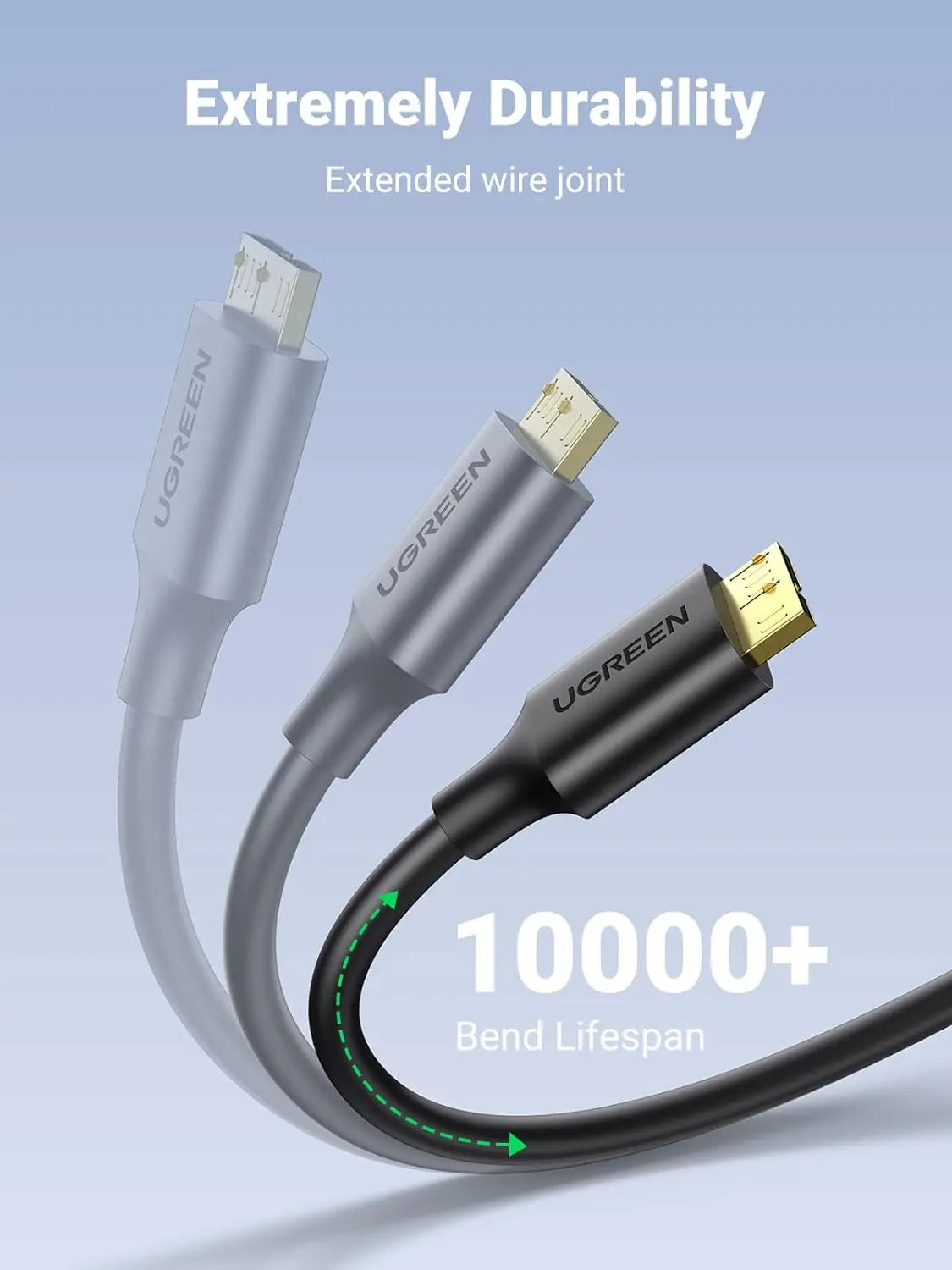 UGREEN USB 3.0 Micro B Cable 0.5M 5Gbps Gold Plated External Hard Drive Galaxy S5 Note 3 Camera (10840)