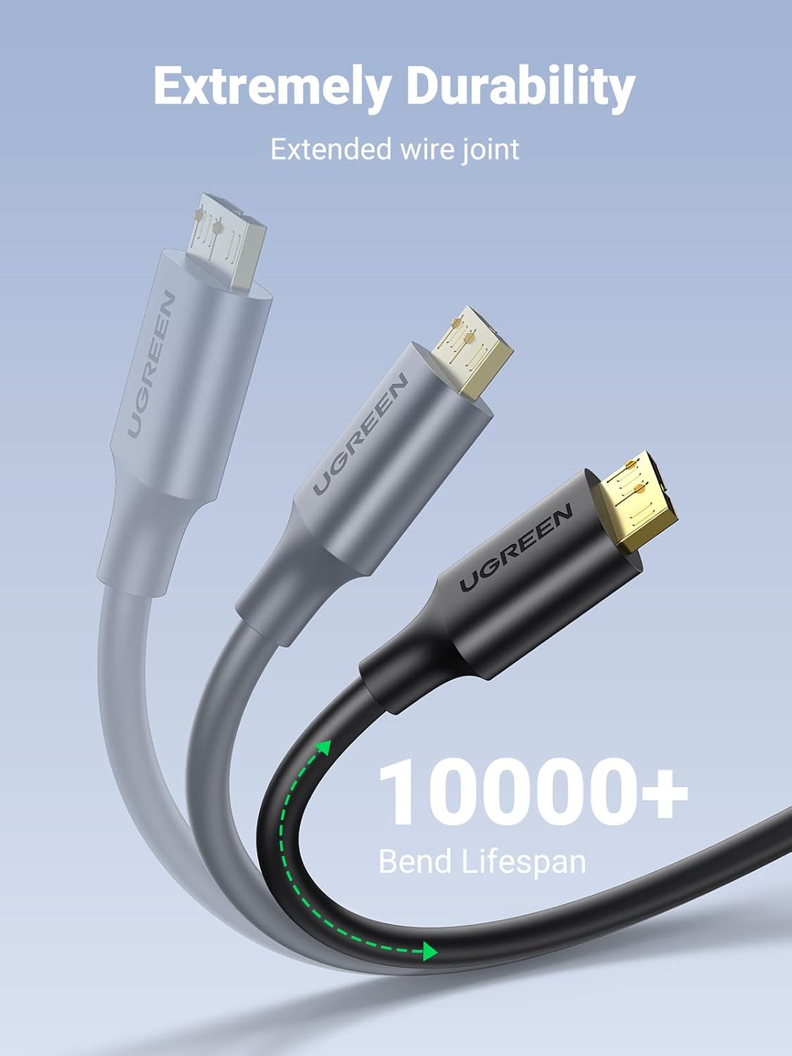 UGREEN 10841 1m USB 3.0 A to micro-B cable, 5Gbps, extremely durable, 10000+ bends