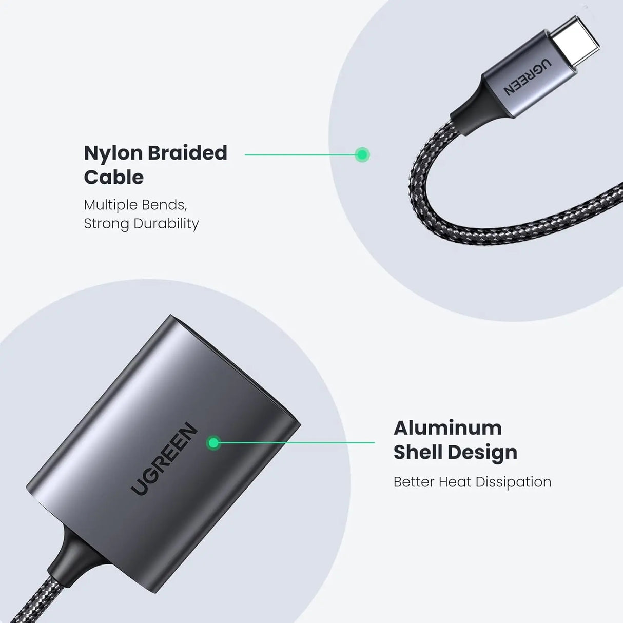 UGREEN USB-C SD Card Reader 2-in-1 5Gbps Micro SD TF Adapter OTG Camera MacBook iPad Pro Galaxy Android (80888)