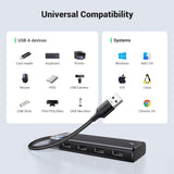 UGREEN 4-Port USB 3.2 HUB 5Gbps Data Transmission with LED Indicator USB C Power Supply for PC, Laptop, Flash Drive, Mobile HDD, Windows (15548)