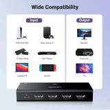 UGREEN 3 In 1 Out 4K@60Hz HDMI সুইচ রিমোট সহ