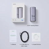 UGREEN 13-इन-1 USB-C PD डॉकिंग स्टेशन लैपटॉप के लिए HDMI के साथ, DP 4k@60Hz (8K Max) ट्रिपल डिस्प्ले मॉनिटर विंडोज और मैक के लिए, 10 Gbps USB-C और USB-A डेटा, 100W चार्जिंग, ईथरनेट, ऑडियो, SD/TF कार्ड स्लॉट (90325)