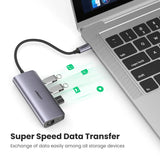 UGREEN USB C से 3 पोर्ट USB 3.0 डॉक गीगाबिट ईथरनेट के साथ, मैकबुक प्रो एयर, डेल एक्सपीएस 15 13, क्रोमबुक पिक्सेल, सरफेस बुक 2, सैमसंग S10 S9 प्लस S8 नोट 9 8 आदि के लिए माइक्रो USB पावर। (60718)