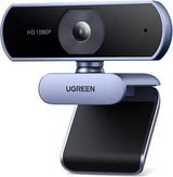 UGREEN USB वेबकैम, FHD 1080P/30fps माइक्रोफ़ोन के साथ PC वेबकैम के लिए, स्पष्ट स्टीरियो ऑडियो, ऑटो लाइट सुधार, लाइव स्ट्रीमिंग, वीडियो कॉलिंग, अध्ययन, सम्मेलन आदि के लिए 85° व्यू वेब कैम। (15728)