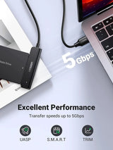 UGREEN ১.৫ ফুট কেবল SATA থেকে USB 3.0 অ্যাডাপ্টার কেবল 2.5" SSD এবং HDD হার্ড ড্রাইভ অ্যাডাপ্টারের জন্য 5Gbps সাপোর্ট SATA III UASP স্যামসাং সিগেট WD সানডিস্ক হিটাচি তোশিবা, PS3, PS4, Xbox, PC, রাউটার, (70609) এর সাথে সামঞ্জস্যপূর্ণ