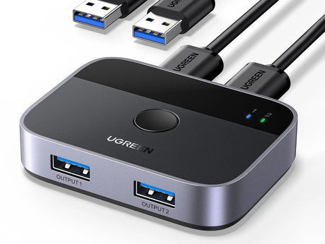 UGREEN USB Switch 2PC USB Switch 3.0 2 in 2 Out USB Switch with 2 USB 3.0 A to A Cable for Keyboard, Mouse, Printer, Hard Drives, USB Cameras etc. (35313) - Ugreen India
