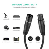 UGREEN 5M XLR Male to Female Microphone Extension Cable 3-Pin Balanced Audio Cord Studio Recording Mixer Amplifier 20712