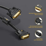 UGREEN 3M DVI-D 24+1 Dual Link Male to Male Digital Video Cable Gold Plated Ferrite Core 2560x1600 Gaming DVD Laptop HDTV 11607