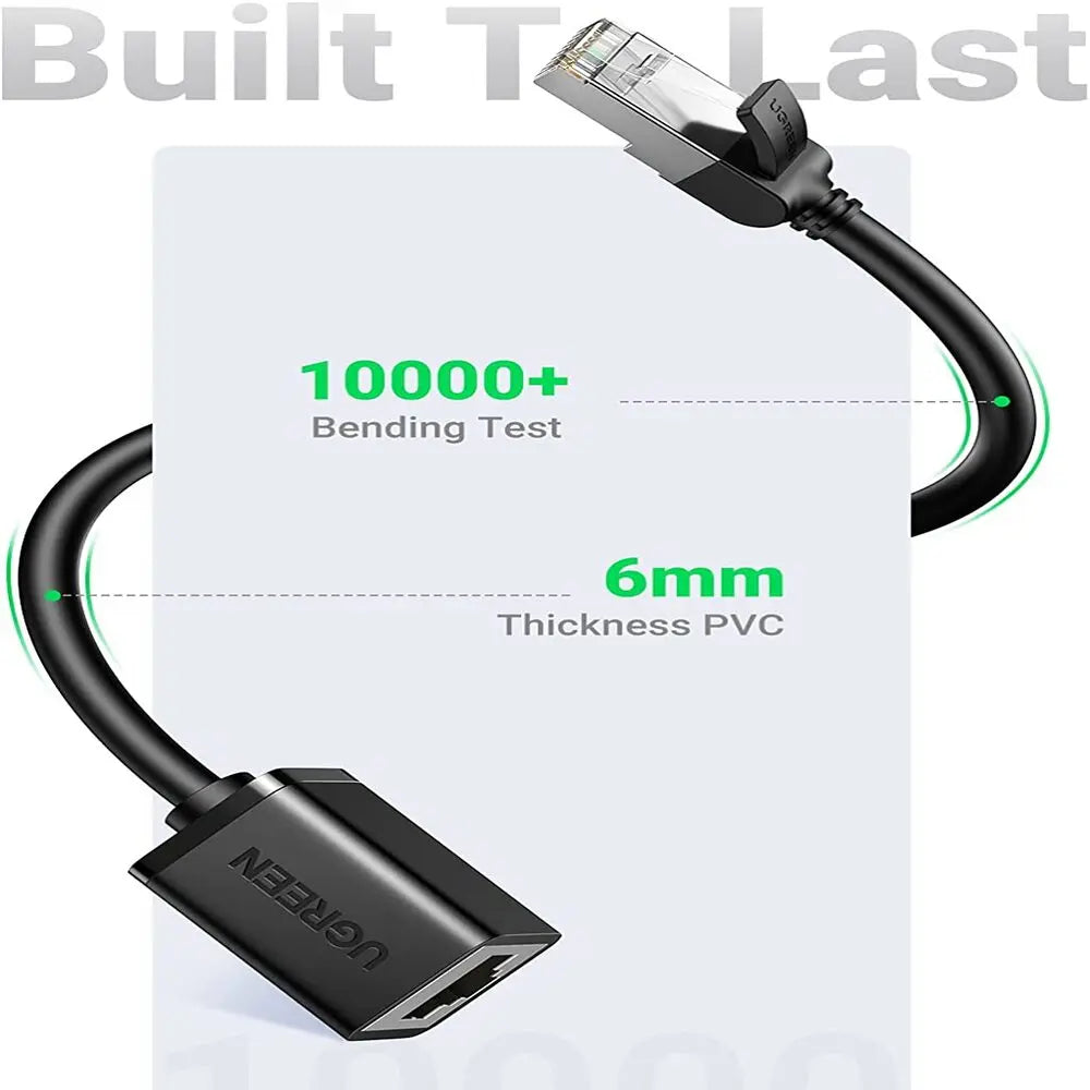 UGREEN Cat6 Ethernet Extension Cable 3M F/UTP RJ45 Male to Female 1000Mbps Gigabit Router PS5 Xbox Smart TV PC (11282)