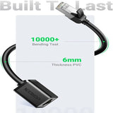 UGREEN Cat6 Ethernet Extension Cable 3M F/UTP RJ45 Male to Female 1000Mbps Gigabit Router PS5 Xbox Smart TV PC (11282)